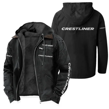 Crestliner Men's Winter Fleece Lined Zip Hooded Jacket – Warm Outdoor Wear QTFS271125A1CRE