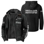 Honda Marine Men's Winter Fleece Lined Zip Hooded Jacket – Warm Outdoor Wear QTFS271125A1HOM