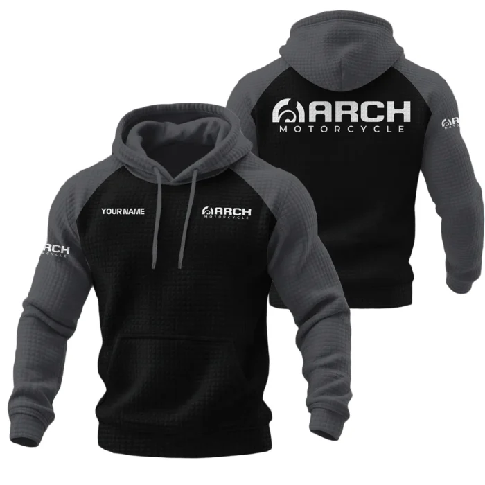Arch Motorcycle Hoodie Quilted Waffle Designed for True Fans QTVAMC121225A03ARC