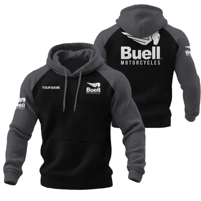 Buell Motorcycles Hoodie Quilted Waffle Designed for True Fans QTVAMC121225A03BUE