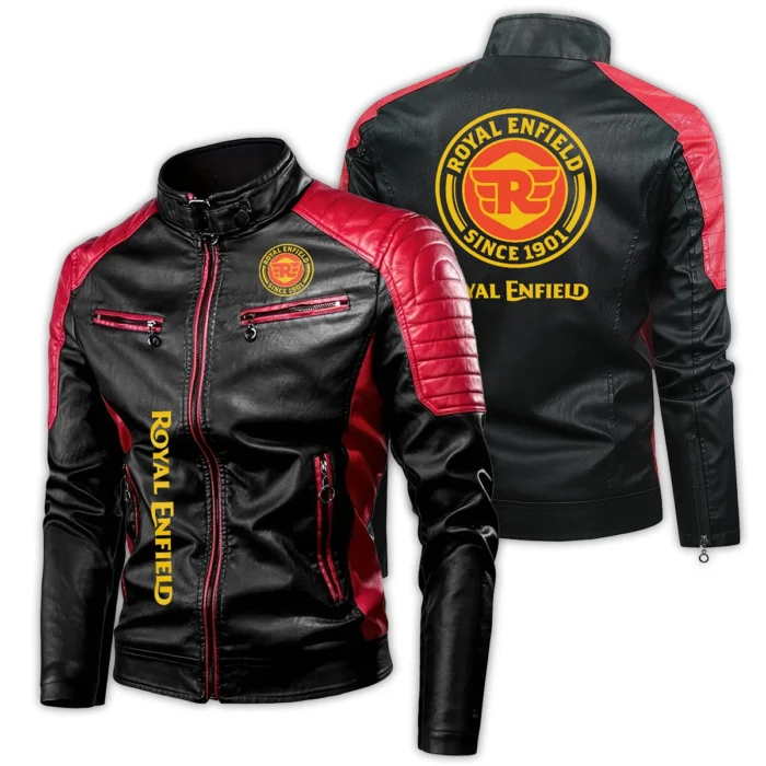 Royal Enfield Exclusive Logo Leather Jacket Motorcycle HOMOT060625LJ01ROY