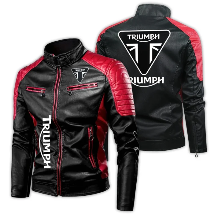 Triumph Exclusive Logo Leather Jacket Motorcycle HOMOT060625LJ01TRI