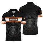 Harley-Davidson Motorcycle Inspired Fan Logo Polo Shirt QTHD010725A1-PL