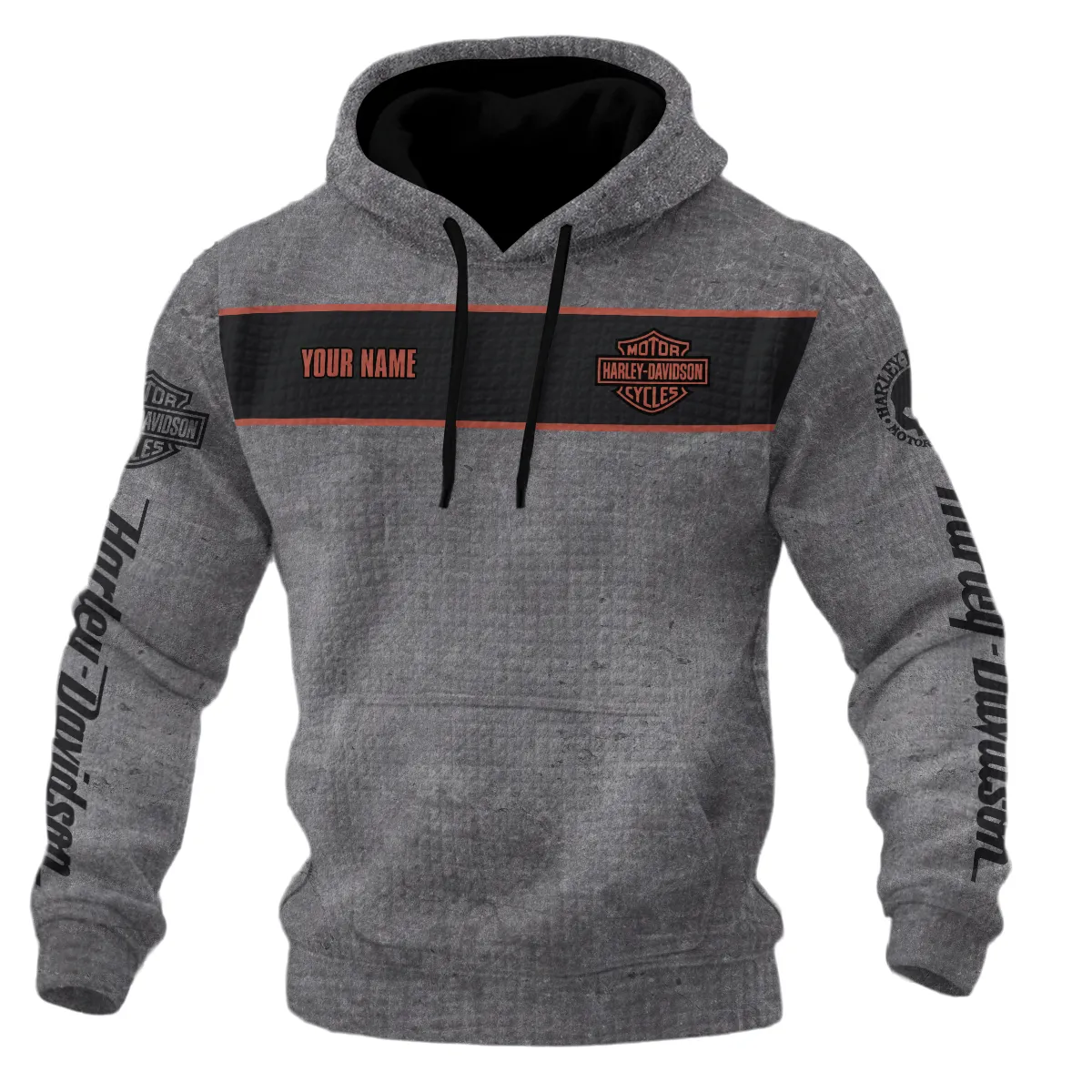 Harley-Davidson Motorcycle Hoodie Quilted Waffle Gift Fan Love QTHD261225AHD6-HQW - Image 2