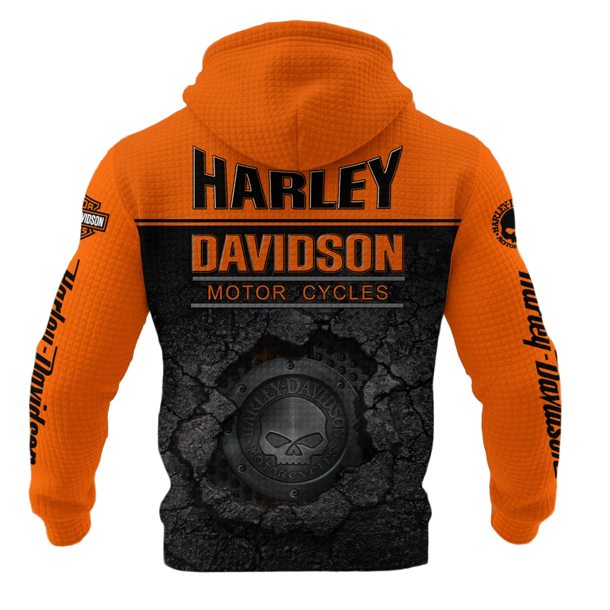 Harley-Davidson Motorcycle Hoodie Quilted Waffle Gift Fan Love QTHD020725A2-HQW - Image 3