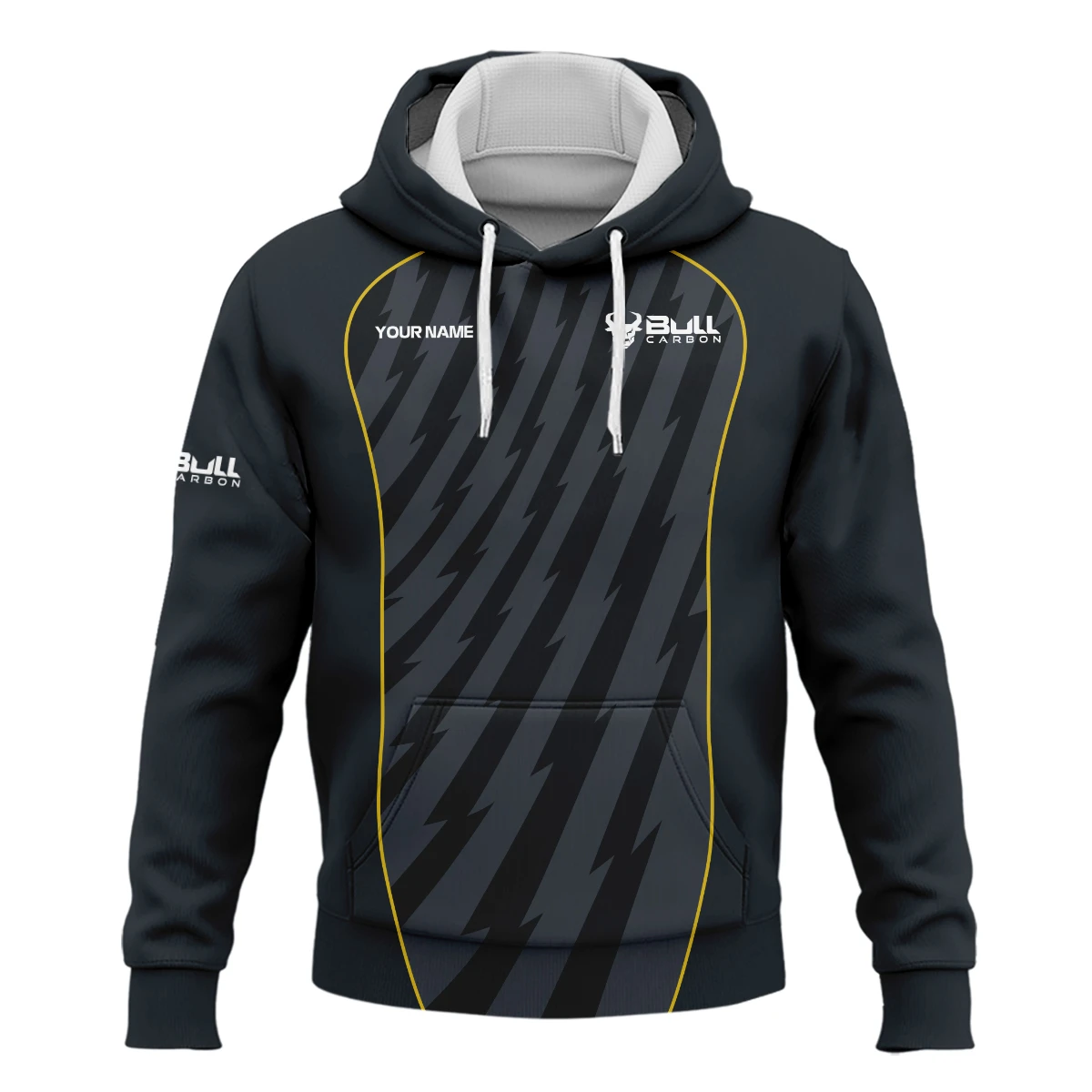 Bull Carbon All Over Prints- Personalized Hoodie QTBLA011125A1BLC-HD - Image 2