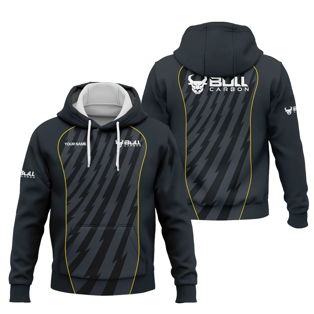 Bull Carbon All Over Prints- Personalized Hoodie QTBLA011125A1BLC-HD