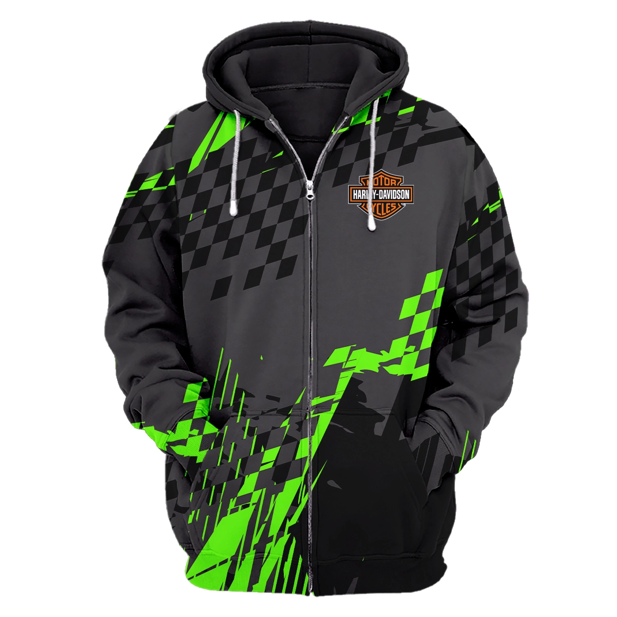 Harley-Davidson Motorcycles Exclusive Logo Zipper Hoodie HOMO190725A01HD-ZHD