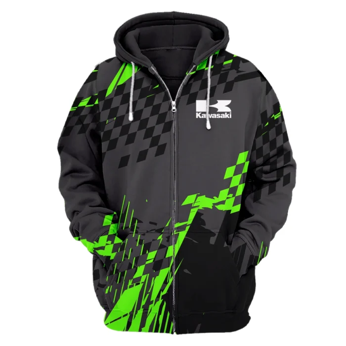Kawasaki Motorcycles Exclusive Logo Zipper Hoodie HOMO190725A01KAW-ZHD