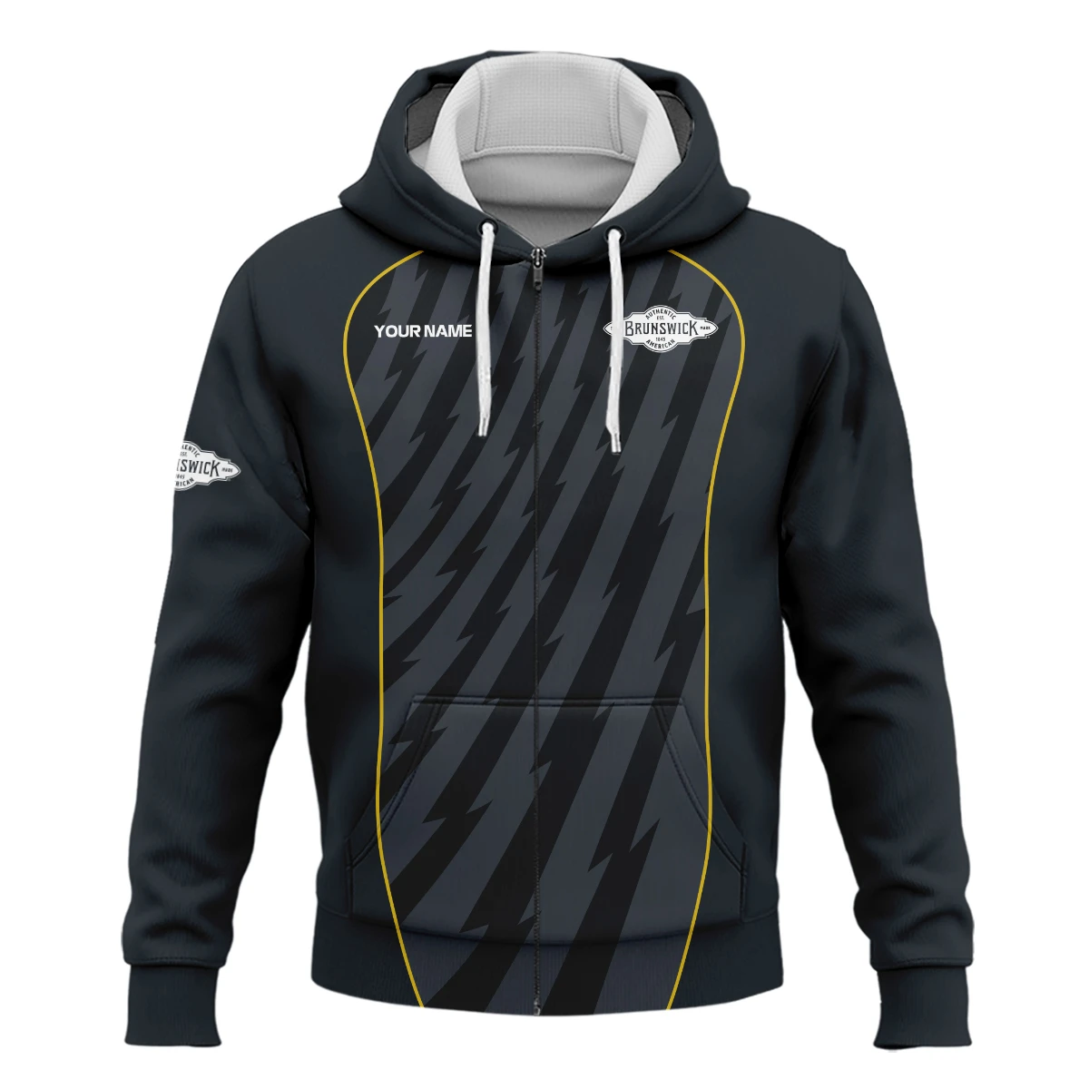 Brunswick Billiards All Over Prints- Personalized Zipper Hoodie QTBLA011125A1BRW-ZHD - Image 2