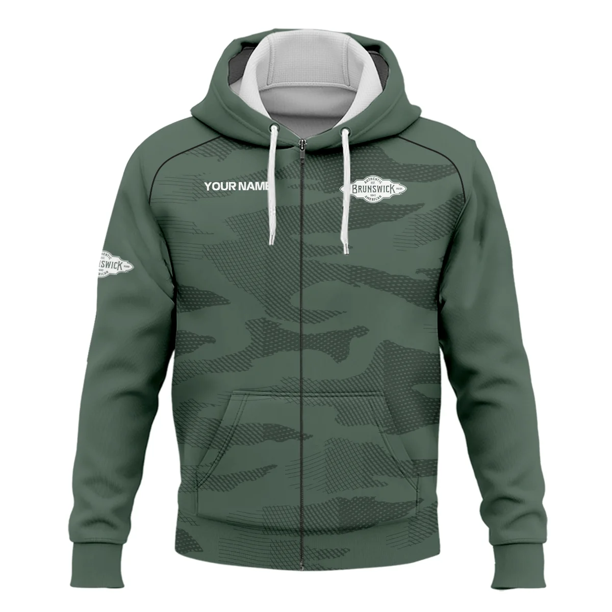 Brunswick Billiards All Over Prints- Personalized Zipper Hoodie QTBLA041125A1BRW-ZHD - Image 2