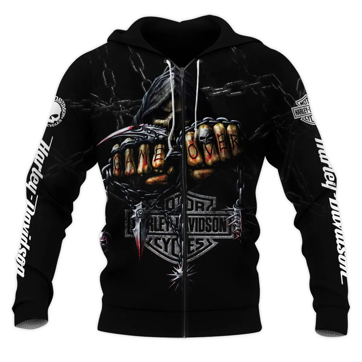 Harley-Davidson Motorcycle Zipper Hoodie Gift Fan Love QTHD261225AHD7-ZHD - Image 2