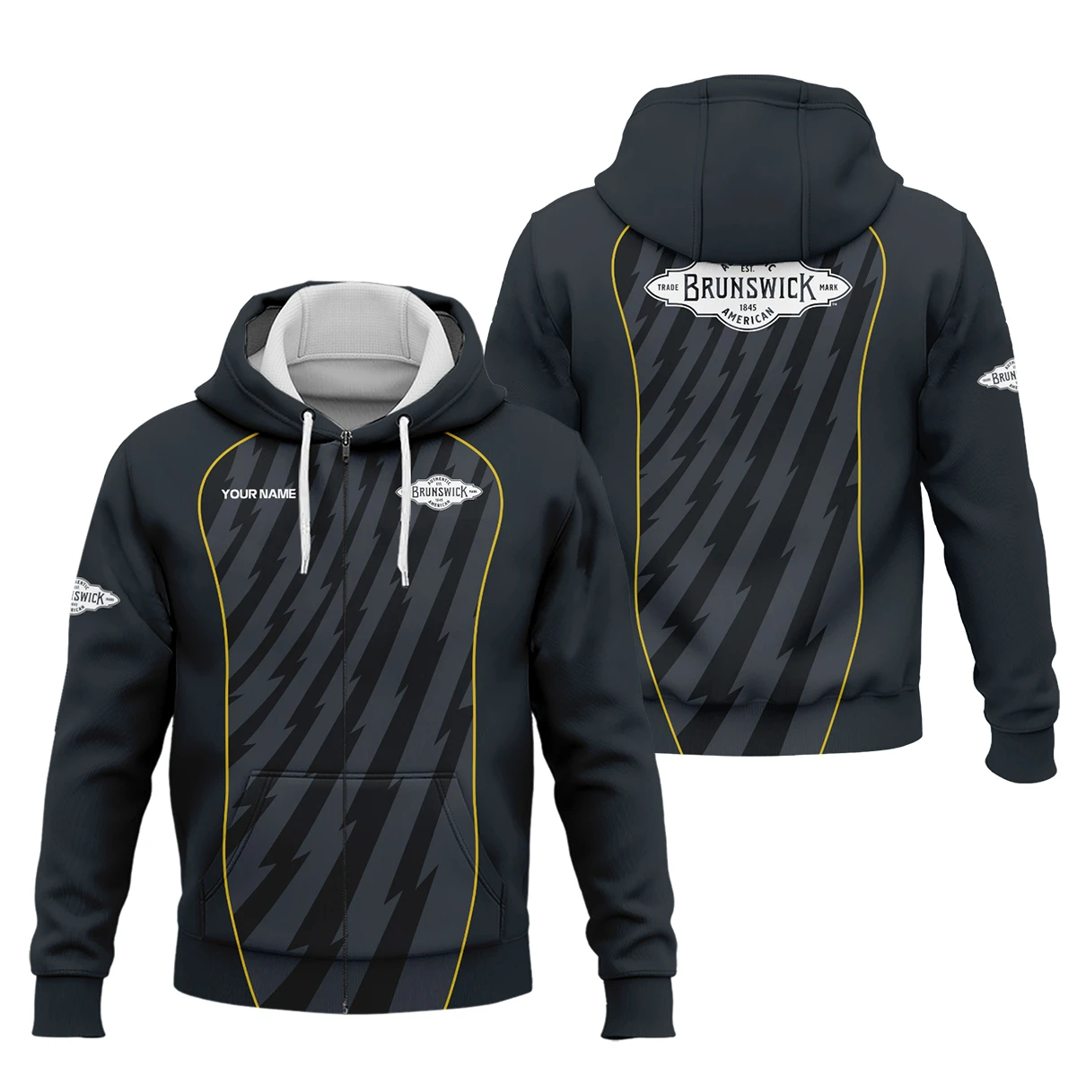 Brunswick Billiards All Over Prints- Personalized Zipper Hoodie QTBLA011125A1BRW-ZHD