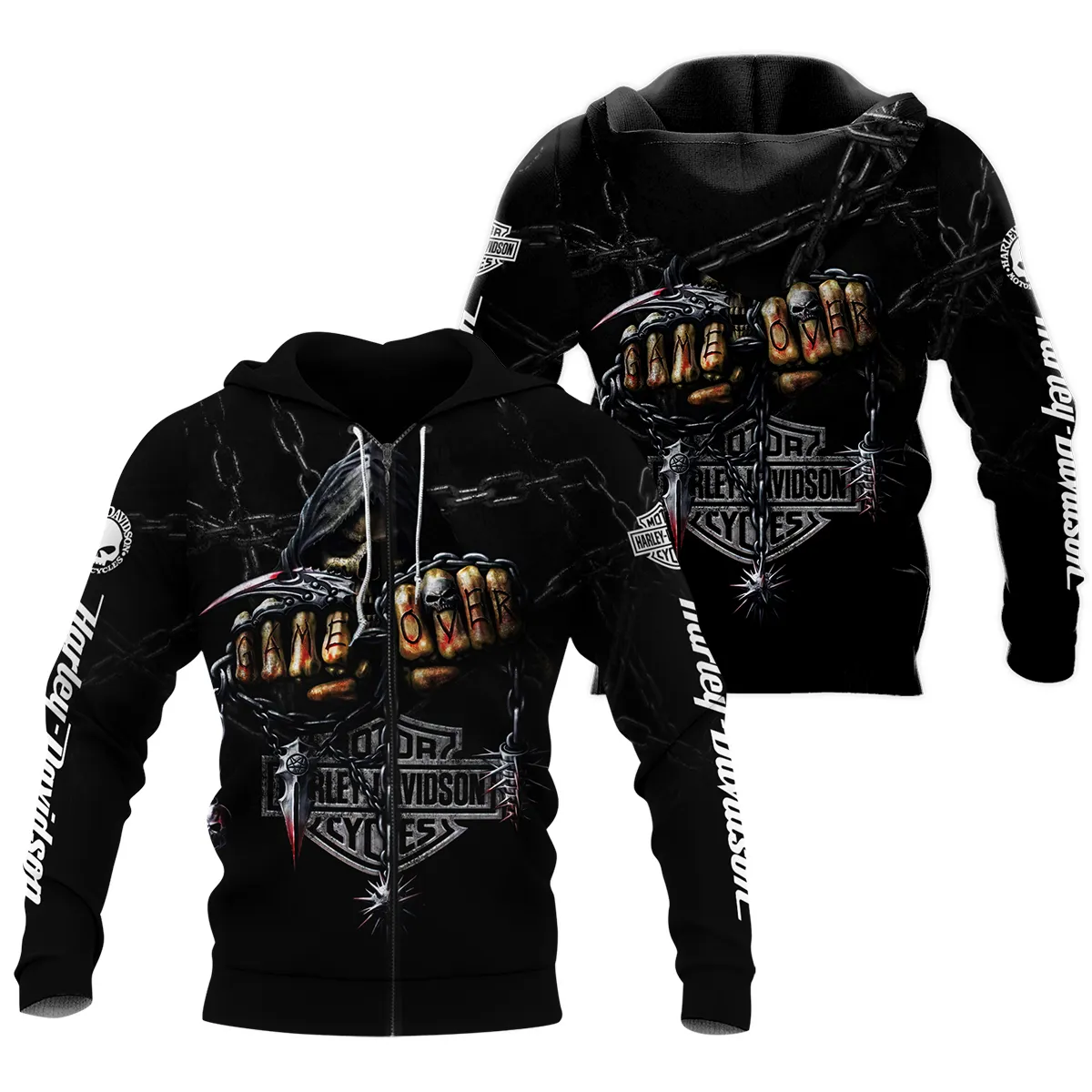Harley-Davidson Motorcycle Zipper Hoodie Gift Fan Love QTHD261225AHD7-ZHD