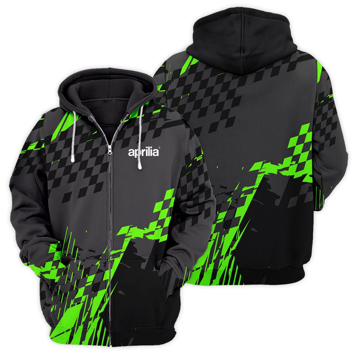 Aprilia Motorcycles Exclusive Logo Zipper Hoodie HOMO190725A01AM-ZHD - Image 3