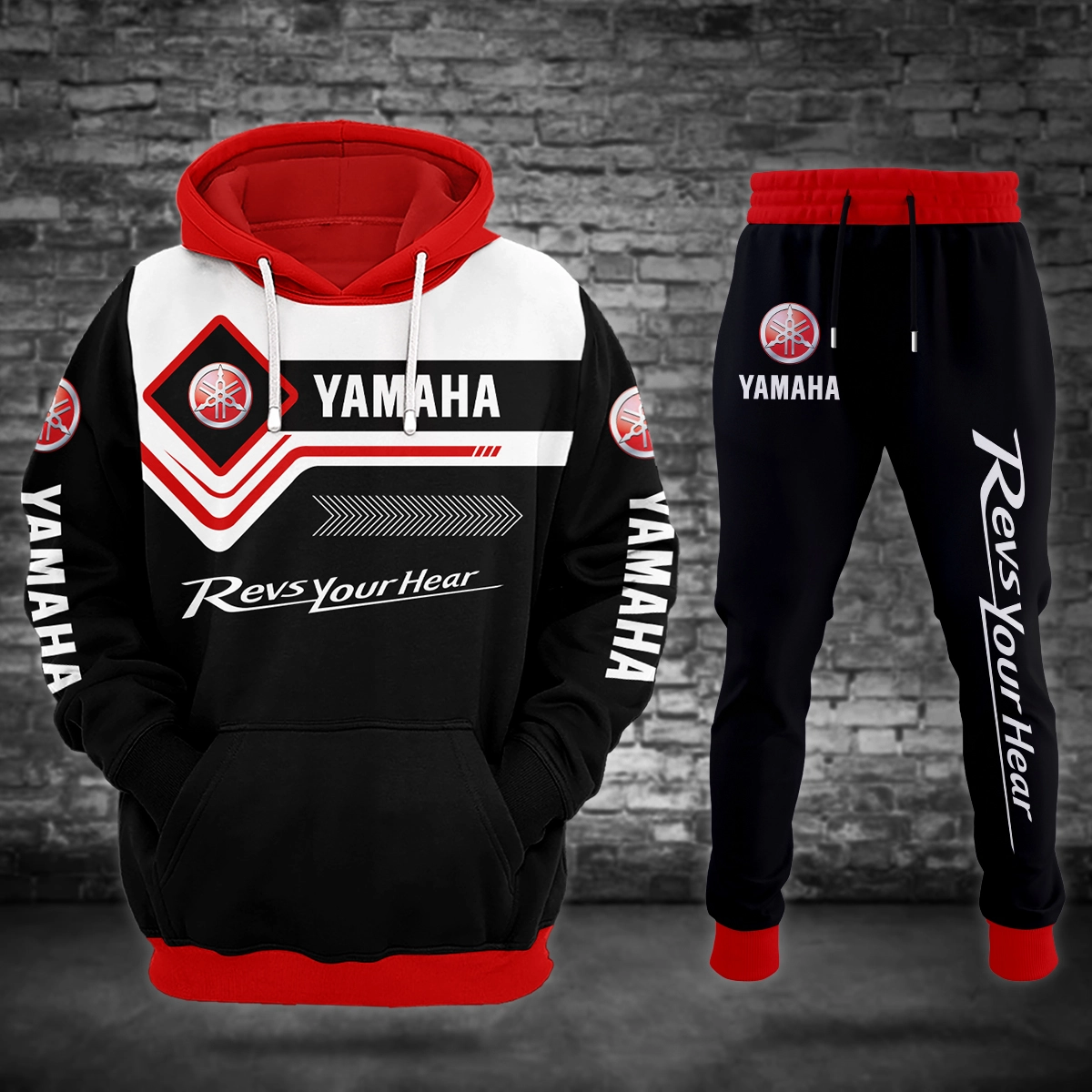 Yamaha Motorcycles Exclusive Logo Hoodie Sweatpants Set HOMOT050825A02YAM-HDP