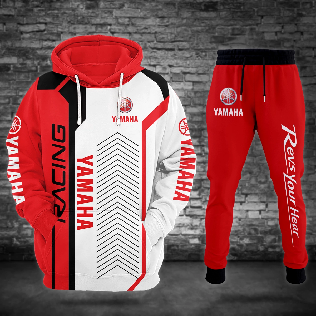 Yamaha Motorcycles Exclusive Logo Hoodie Sweatpants Set HOMOT050825A03YAM-HDP