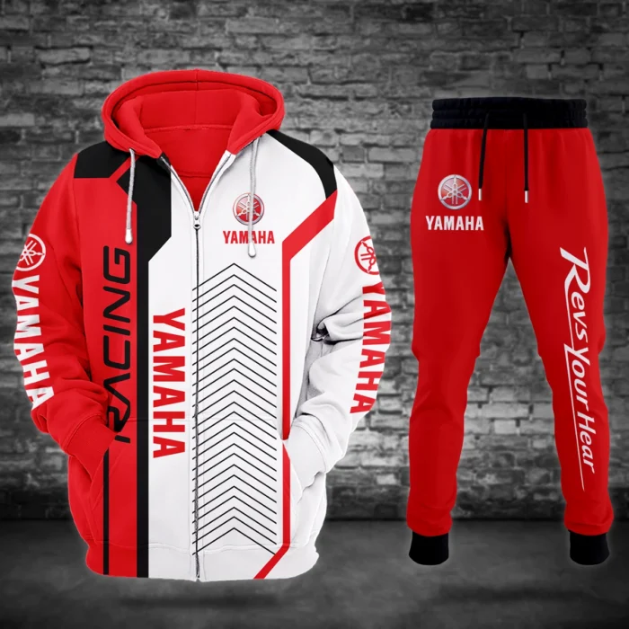 Yamaha Motorcycles Exclusive Logo Zipper Hoodie Sweatpants Set HOMOT050825A03YAM-ZDP