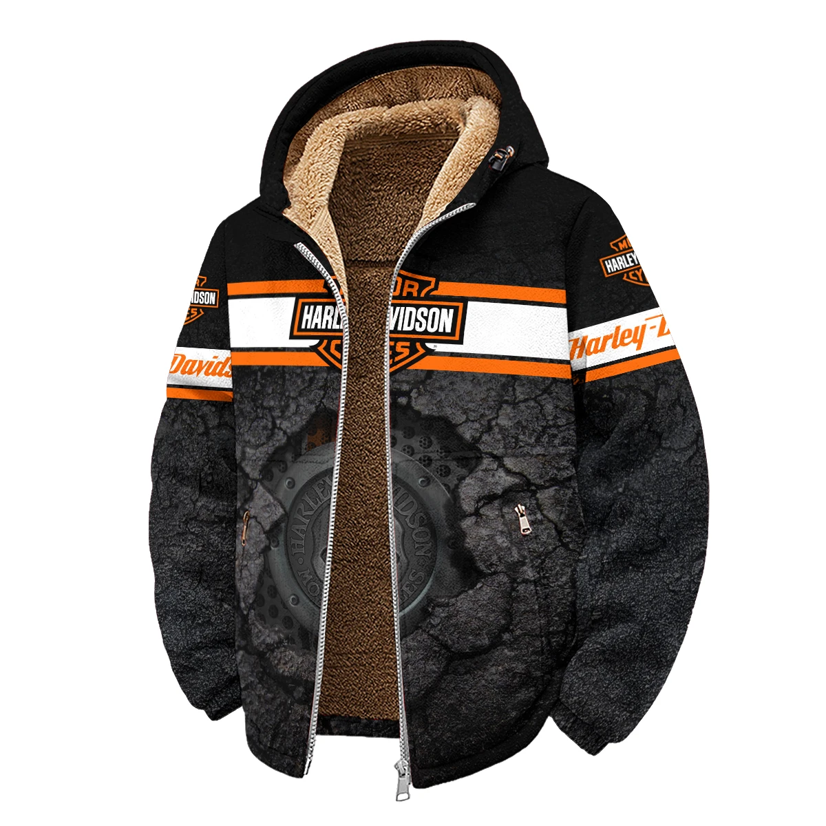 Harley-Davidson Motorcycle Winter Fleece Jacket Gift Fan Love QTHD010725A1-WSFJ - Image 2