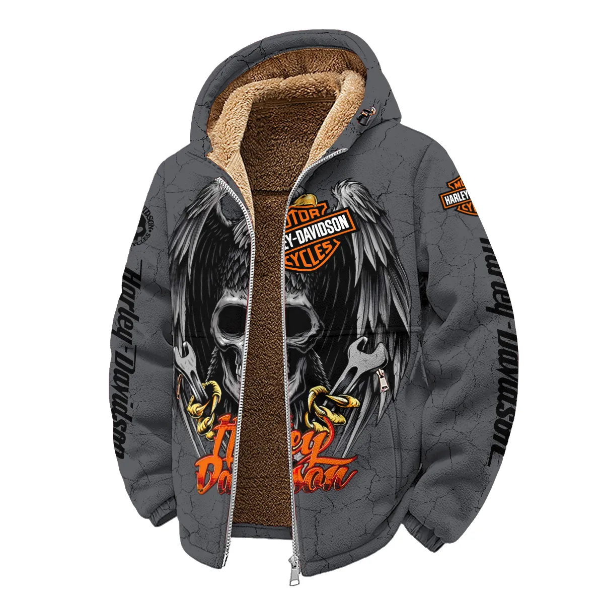 Harley-Davidson Motorcycle Winter Fleece Jacket Gift Fan Love QTHD261225AHD1-WSFJ - Image 2