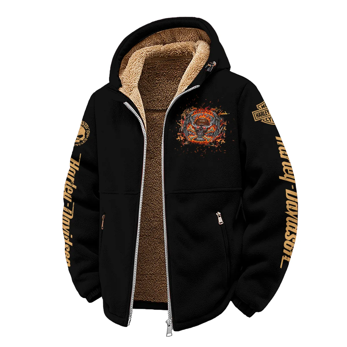 Harley-Davidson Motorcycle Winter Fleece Jacket Gift Fan Love QTHD261225AHD2-WSFJ - Image 2