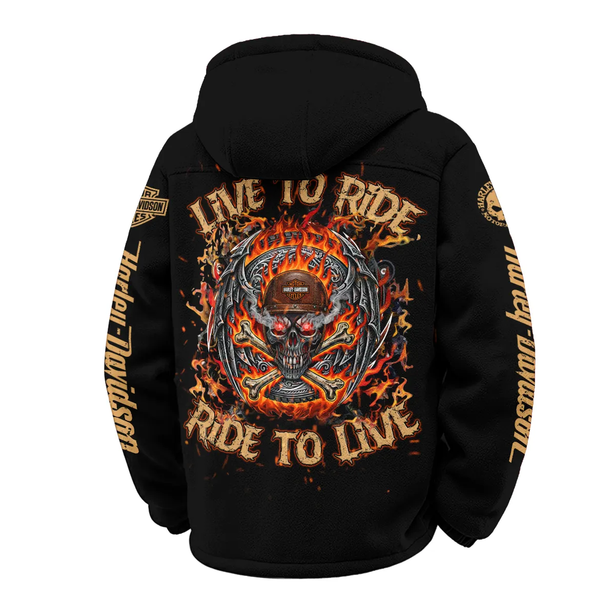 Harley-Davidson Motorcycle Winter Fleece Jacket Gift Fan Love QTHD261225AHD2-WSFJ - Image 3