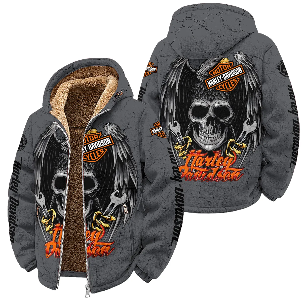 Harley-Davidson Motorcycle Winter Fleece Jacket Gift Fan Love QTHD261225AHD1-WSFJ