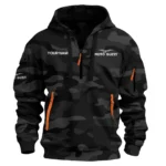 Moto Guzzi Inspired Fan Logo Hoodie Half Zipper QTMO150825A3MGU