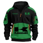 Kawasaki Motorcycles  Inspired Fan Logo Hoodie Half Zipper QTMT160525A3KAW