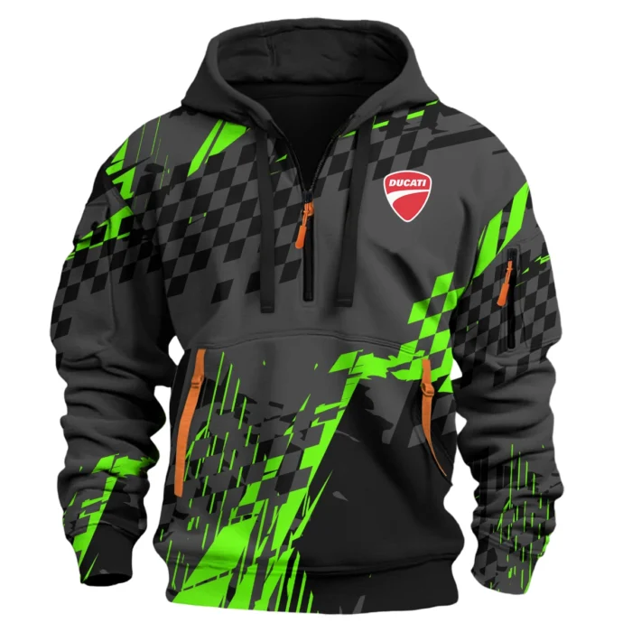 Ducati Motorcycles Exclusive Logo Hoodie Half Zipper HOMO190725A01DUC-HDF
