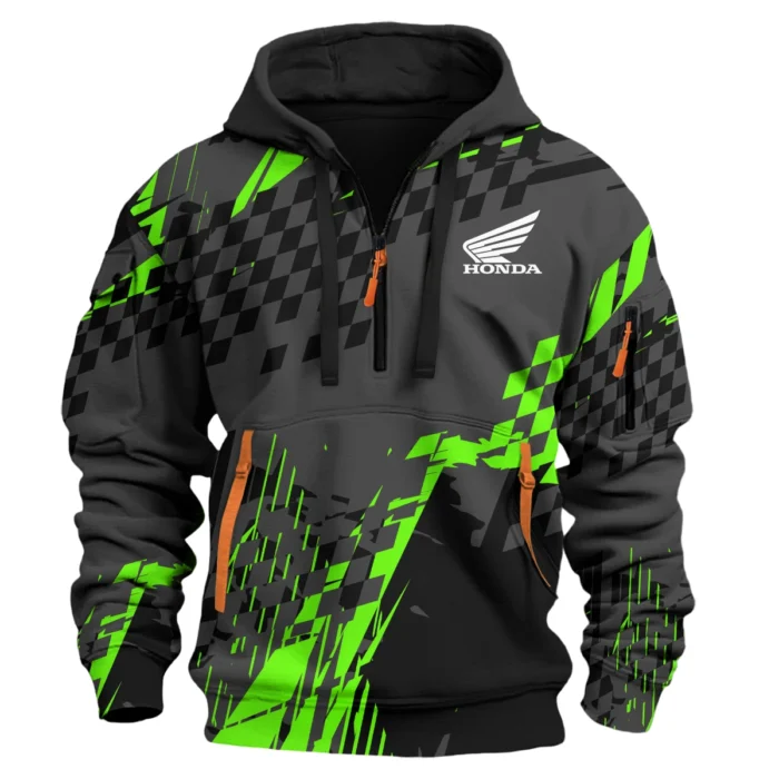 Honda Motorcycles Exclusive Logo Hoodie Half Zipper HOMO190725A01HON-HDF