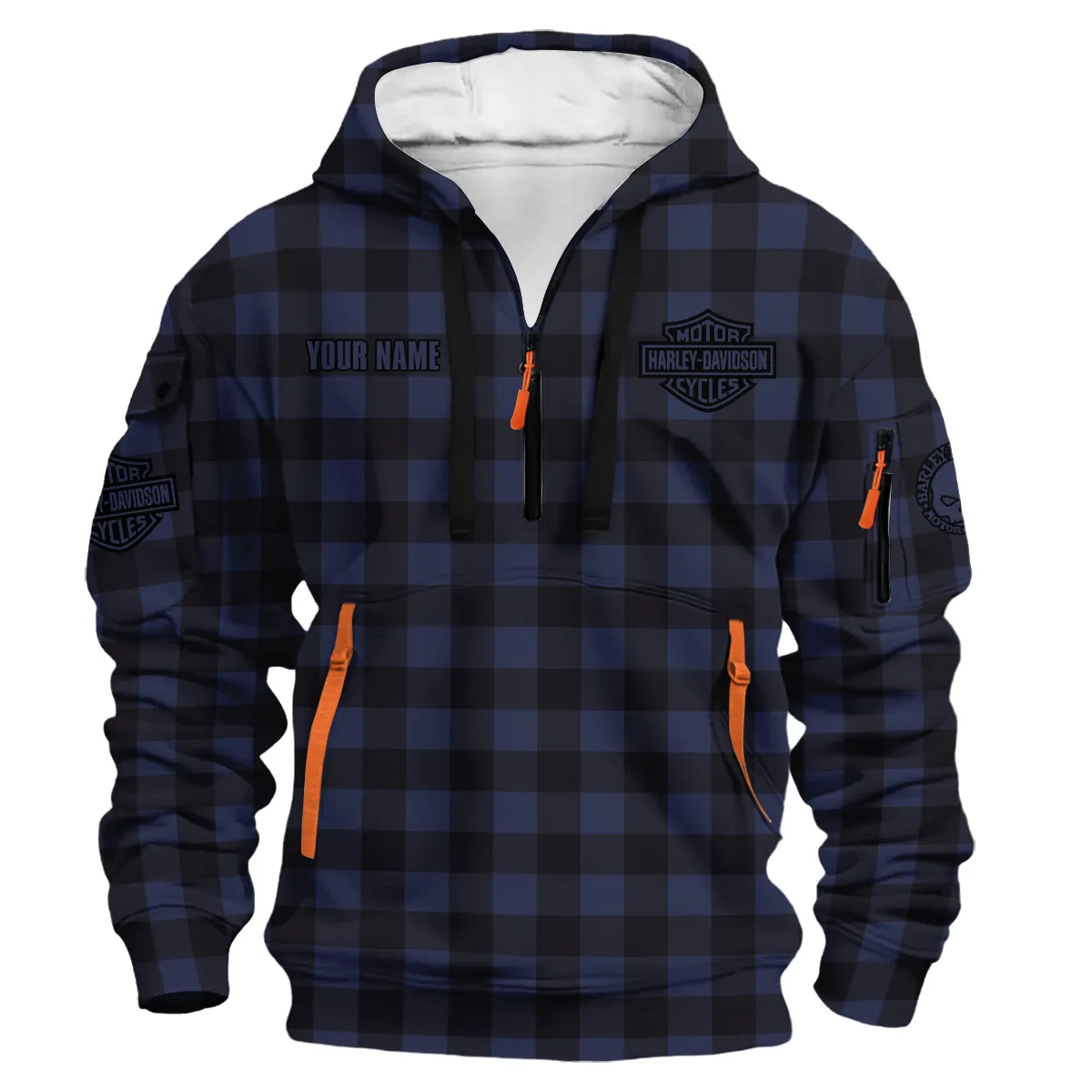 Harley-Davidson Motorcycle Hoodie Half Zipper Gift Fan Love QTHD261225AHD3-HDF - Image 2