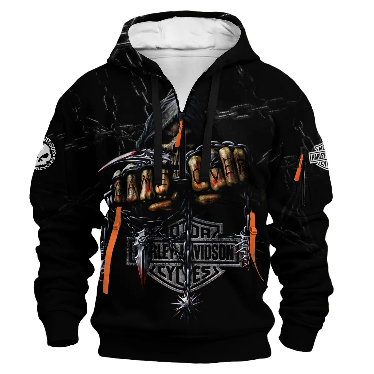 Harley-Davidson Motorcycle Hoodie Half Zipper Gift Fan Love QTHD261225AHD7-HDF - Image 2