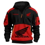 Honda Motorcycles  Inspired Fan Logo Hoodie Half Zipper QTMT160525A3HON