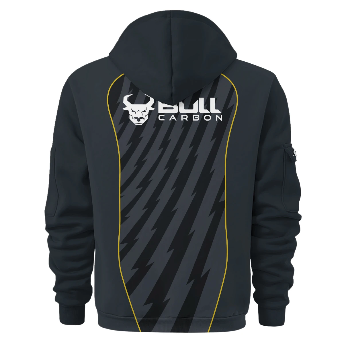 Bull Carbon All Over Prints- Personalized Hoodie Half Zipper QTBLA011125A1BLC-HDF - Image 3