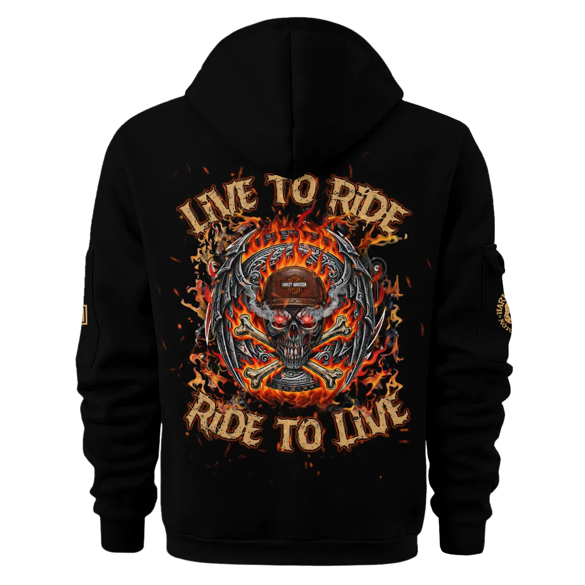 Harley-Davidson Motorcycle Hoodie Half Zipper Gift Fan Love QTHD261225AHD2-HDF - Image 3