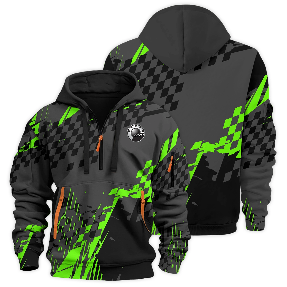 Can-Am (BRP) Motorcycles Exclusive Logo Hoodie Half Zipper HOMO190725A01CAN-HDF - Image 3