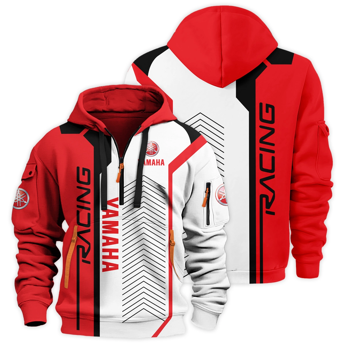 Yamaha Motorcycles Exclusive Logo Hoodie Half Zipper HOMOT050825A03YAM-HDF - Image 3