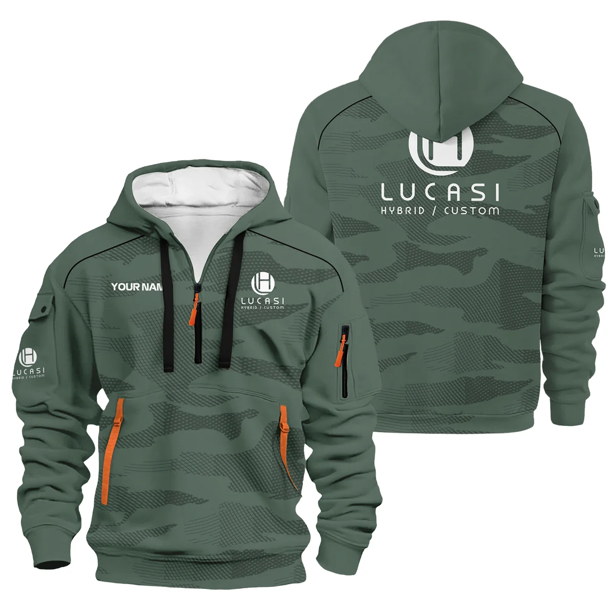Lucasi All Over Prints- Personalized Hoodie Half Zipper QTBLA041125A1LUC-HDF