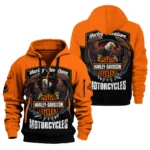 Harley-Davidson Motorcycle Inspired Fan Logo Hoodie Half Zipper QTHD010725A4-HDF