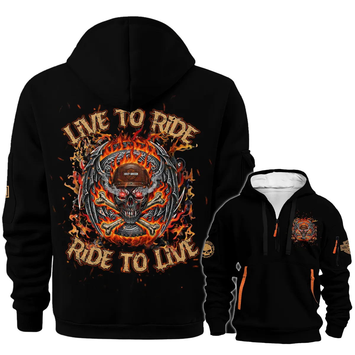 Harley-Davidson Motorcycle Hoodie Half Zipper Gift Fan Love QTHD261225AHD2-HDF