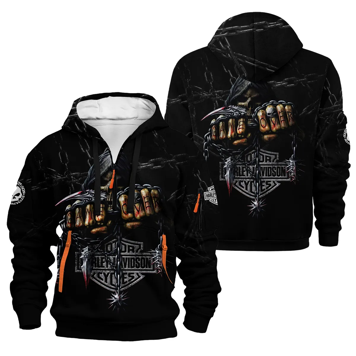Harley-Davidson Motorcycle Hoodie Half Zipper Gift Fan Love QTHD261225AHD7-HDF