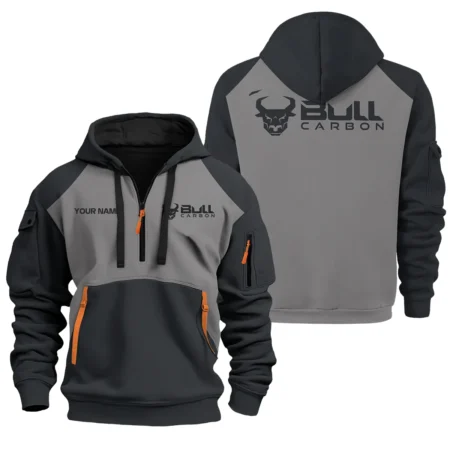 Bull Carbon All Over PrintsHoodie Half Zipper QTBL111125VA1BLC