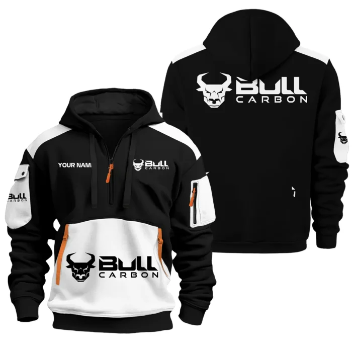 Bull Carbon All Over PrintsHoodie Half Zipper QTBLA051125A2BLC