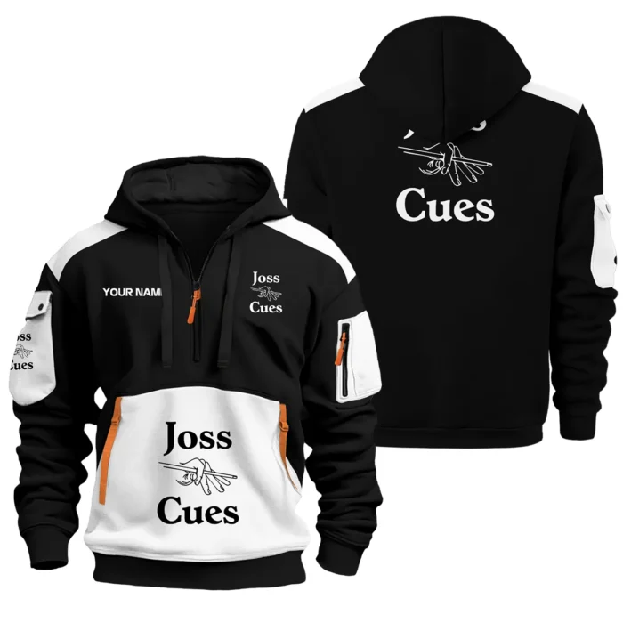 Joss Cues All Over PrintsHoodie Half Zipper QTBLA051125A2JOS