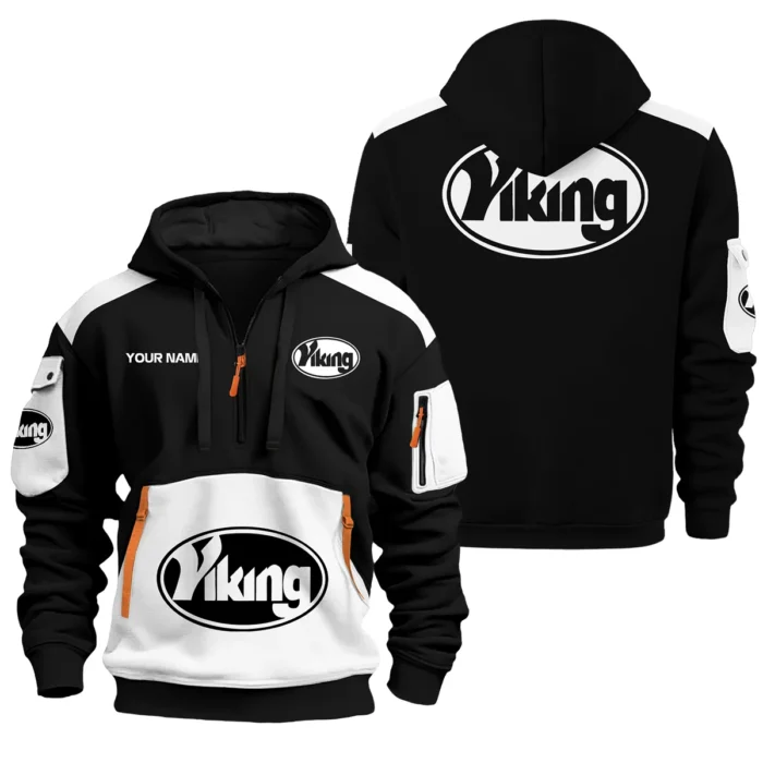 Viking Cues All Over PrintsHoodie Half Zipper QTBLA051125A2VKG