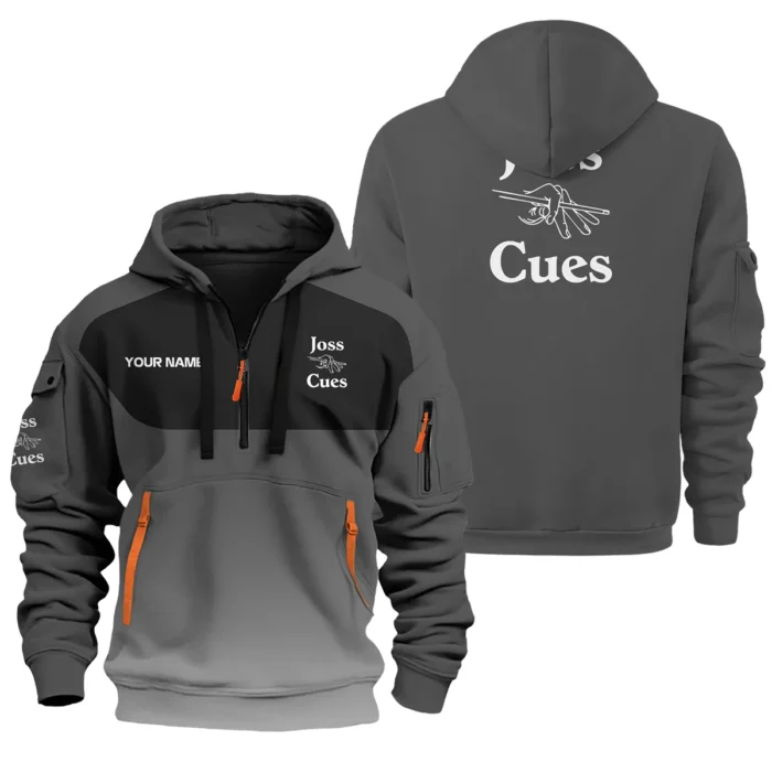 Joss Cues All Over PrintsHoodie Half Zipper QTBLA081125A1JOS