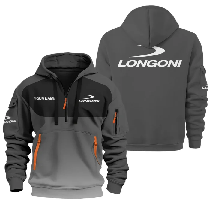 Longoni Cues All Over PrintsHoodie Half Zipper QTBLA081125A1LON