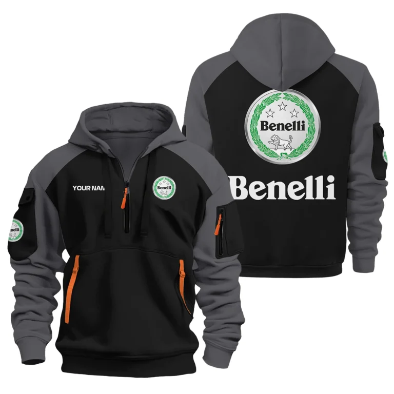 Benelli Motorcycles Hoodie Half Zipper Designed for True Fans QTVAMC121225A01BEN