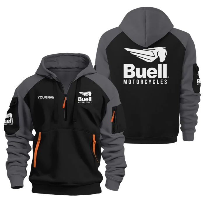 Buell Motorcycles Hoodie Half Zipper Designed for True Fans QTVAMC121225A01BUE